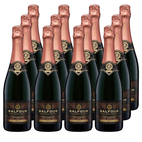 Buy a Case of 12 Bottles of Balfour Leslies Reserve Rose English Sparkling 75cl - Securely Packaged and Delivered Together